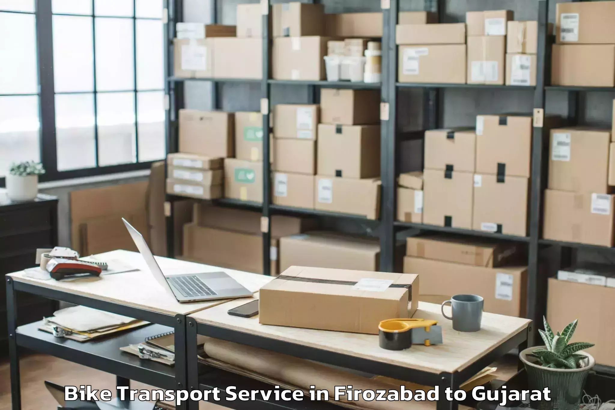 Comprehensive Firozabad to Adalaj Bike Transport